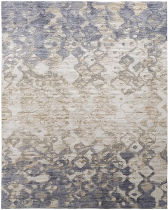 Laina contemporary watercolor rug - White / Blue / Rectangle