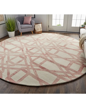 Lorrain Geometric Patterned Wool Rug - Rug Mart Top Rated Deals + Fast & Free Shipping