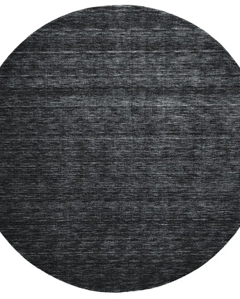 Luna Hand Woven Marled Wool Rug - Black / Gray / Round / 8’ 