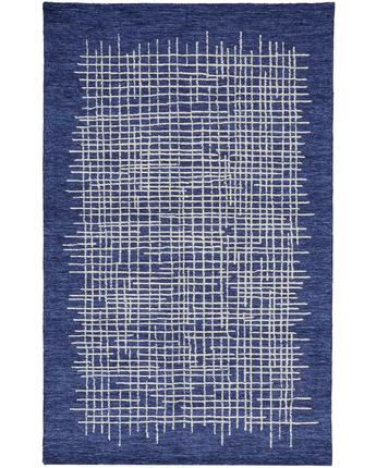 Maddox Modern Tufted Architectural Rug - Blue / White / 