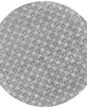 Manoa Tufted Lattice Wool - Gray / Round / 10’ x 10’ Round -