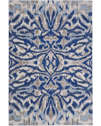 Milton Abstract Ikat Print - Blue / Beige / Rectangle / 4’-3