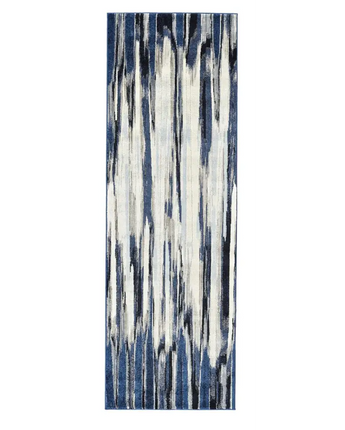 Milton Abstract Ombre Print Rug - Blue / White / Runner / 