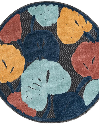 Modern belize outdoor caulker rug - Charcoal / 3’ 3 x 3’ 3 /
