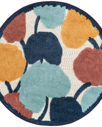 Modern belize outdoor caulker rug - Ivory / 3’ 3 x 3’ 3 /