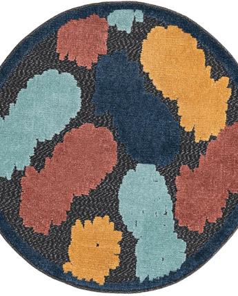 Modern belize outdoor turneffe rug - Black / 3’ 3 x 3’ 3 /