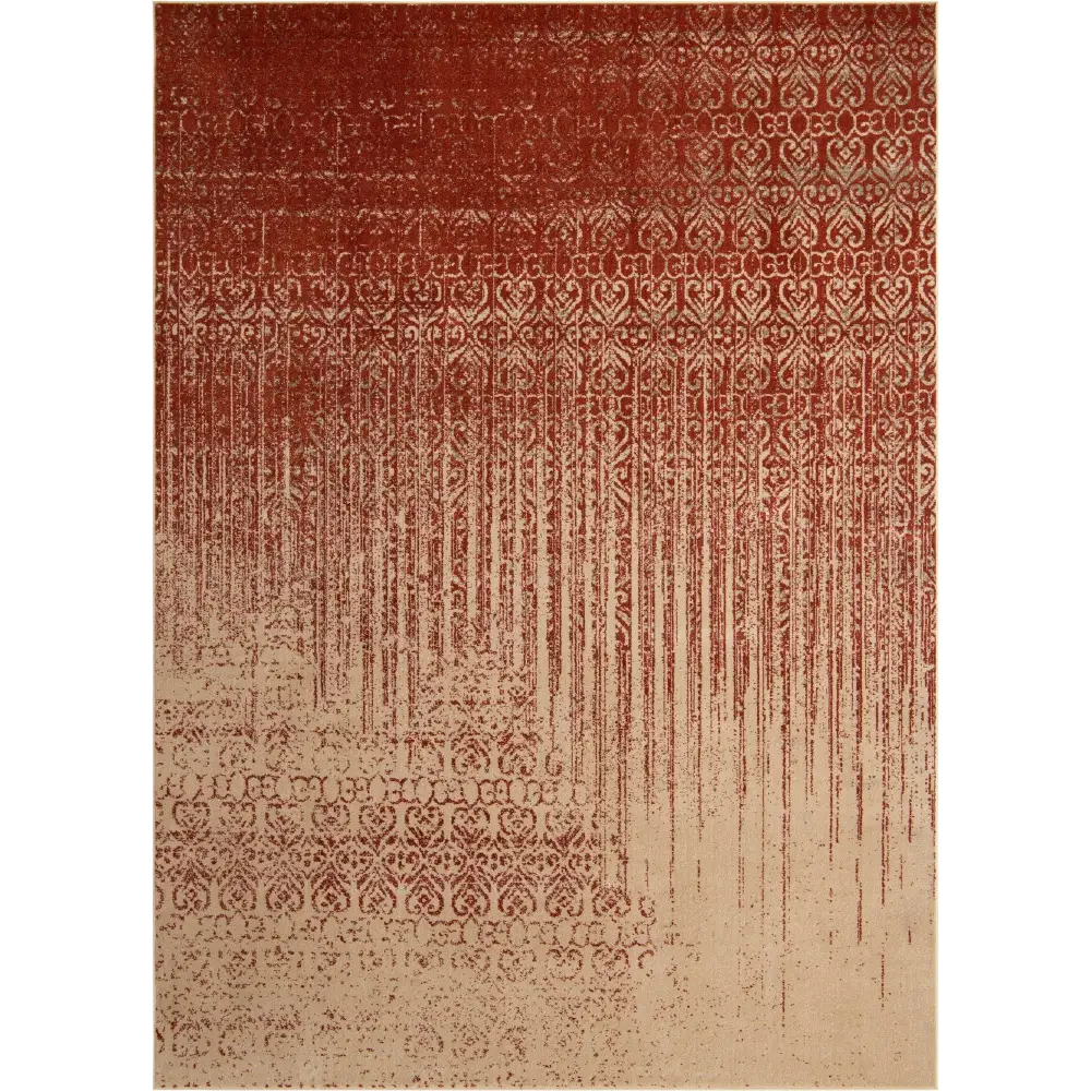 Modern designed ombre rug - Red / Rectangle / 9x12 - Area