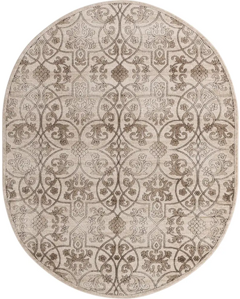 Modern designed washington rushmore rug - Beige / Oval /