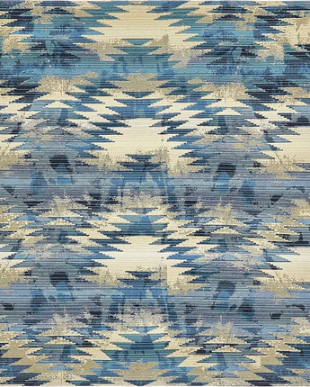 Modern outdoor modern aztec rug - Blue / 5’ 4 x 6’ 1 /