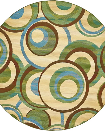 Modern outdoor modern babbling rug - Beige / 8’ x 8’ / Round