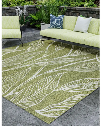 Modern outdoor botanical leaf rug - Rugs