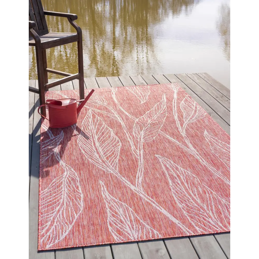 Modern outdoor botanical leaf rug - Rugs