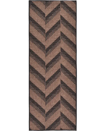 Modern outdoor modern chevron rug - Brown / 2’ 2 x 6’ /