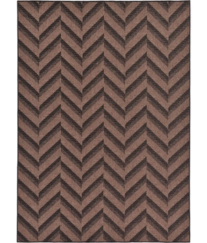 Modern outdoor modern chevron rug - Brown / 7’ 1 x 10’ /