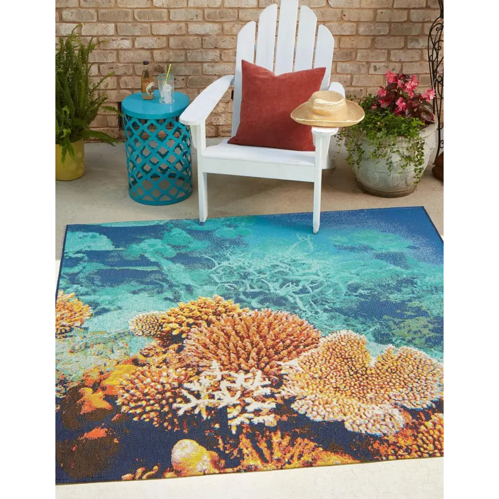 Modern outdoor coastal ariel rug - Rugs