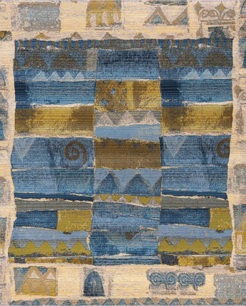 Modern outdoor modern glyph rug - Blue / 5’ 4 x 6’ 1 /