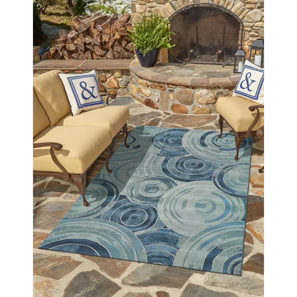 Modern outdoor modern rippling rug - Rugs