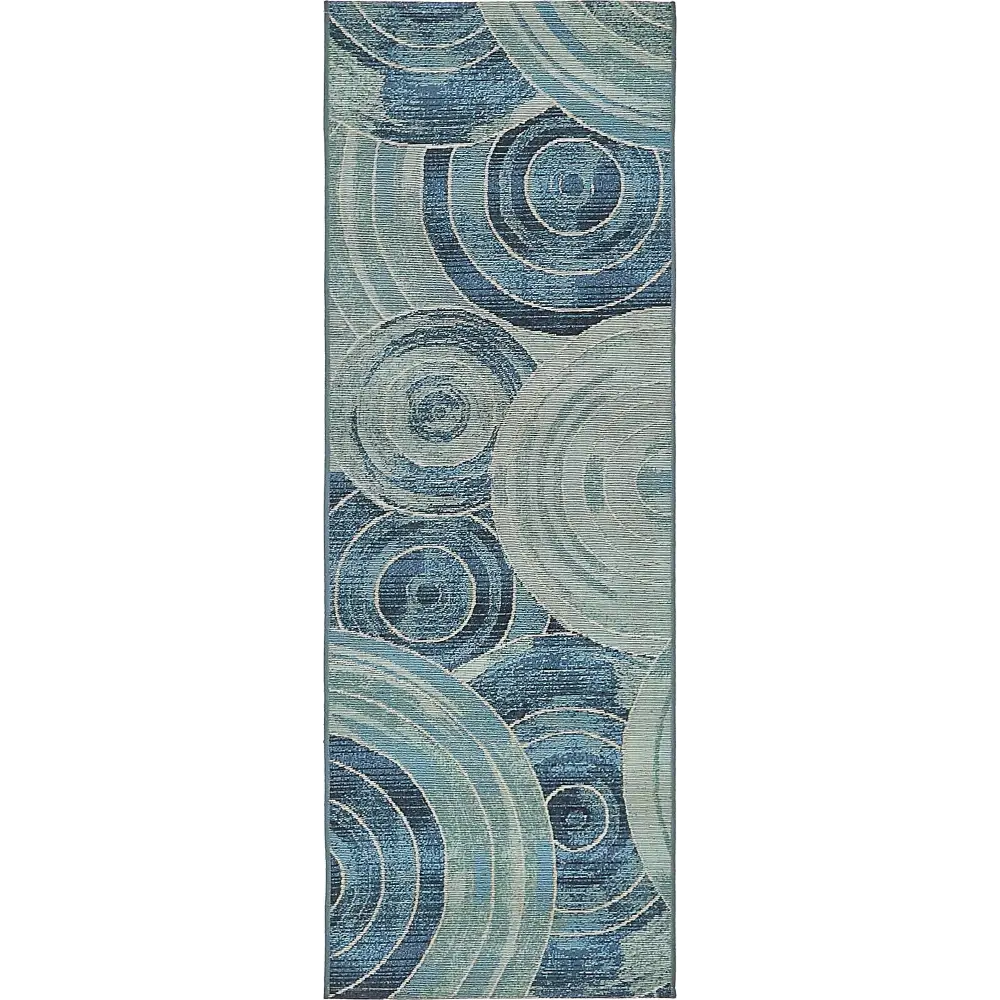 Modern outdoor modern rippling rug - Light Blue / 2’ x 6’ 1