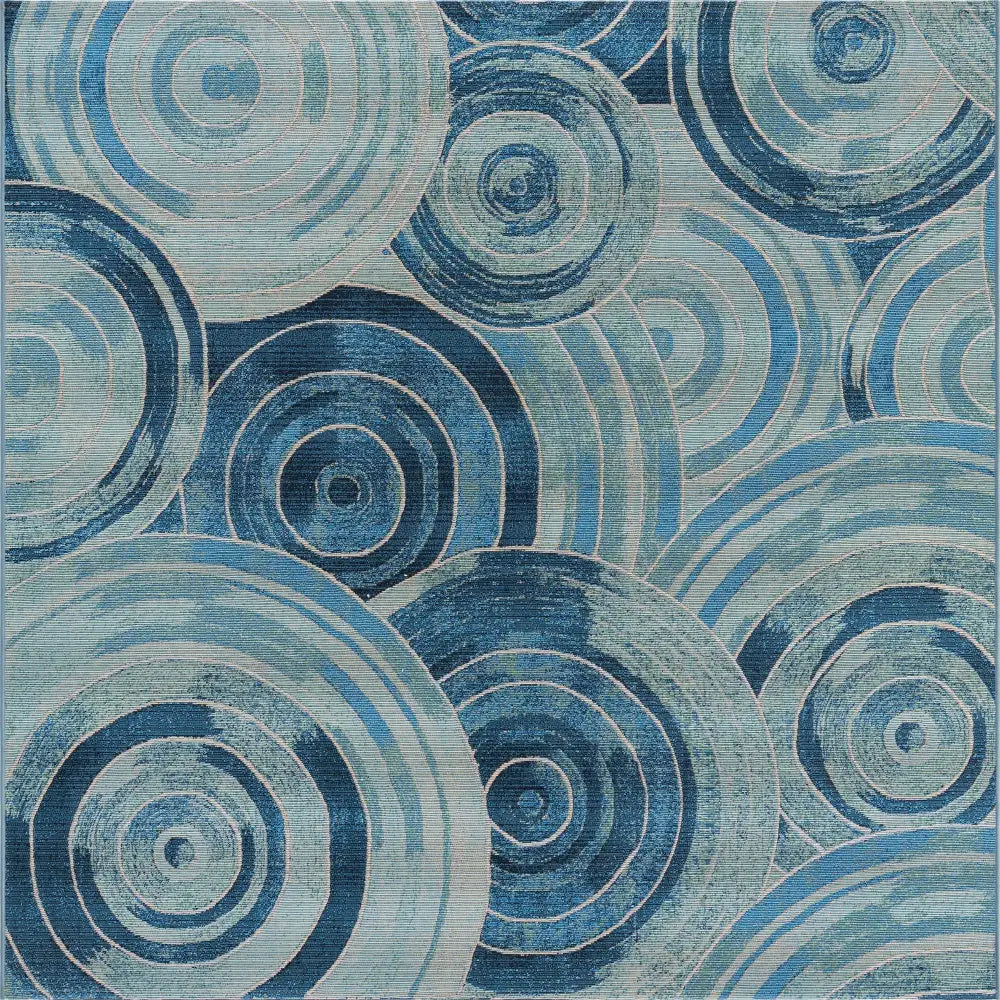 Modern outdoor modern rippling rug - Light Blue / 5’ 4 x 6’