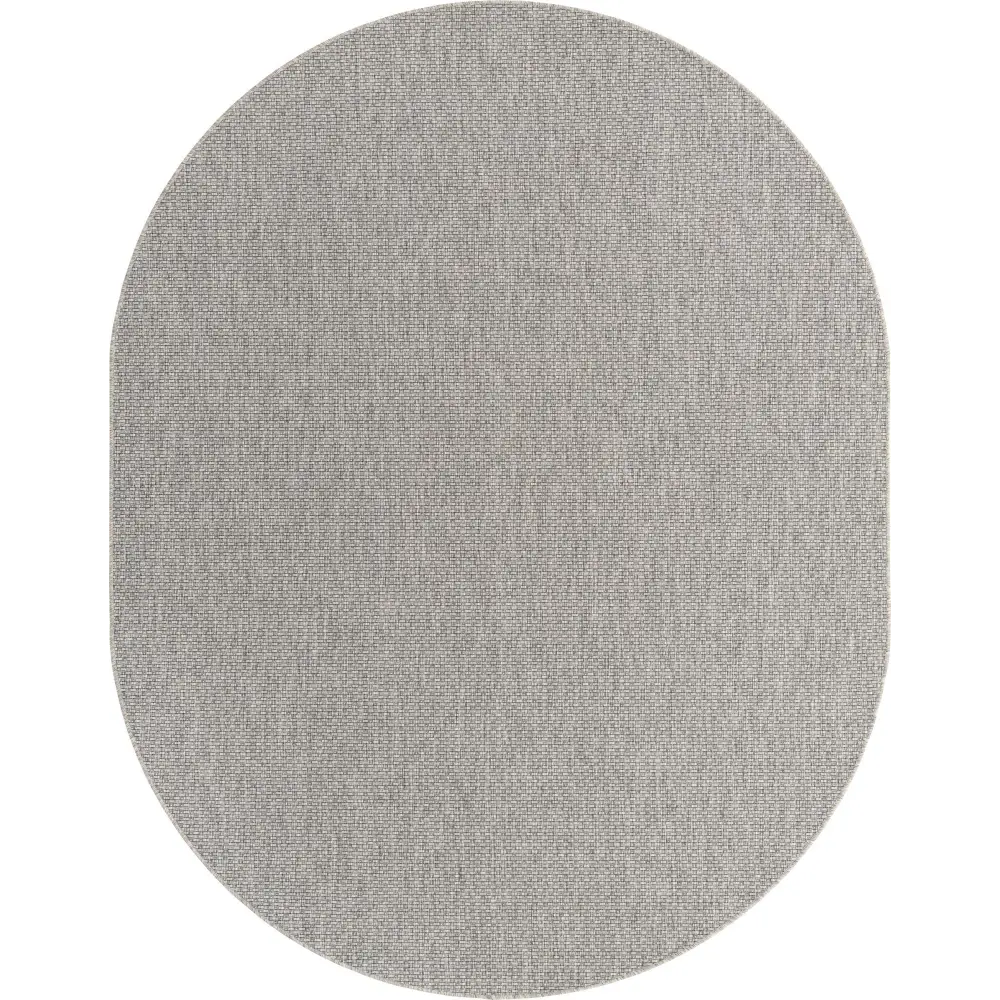 Modern outdoor solid rug - Light Gray / 7’ 10 x 10’ / Oval -