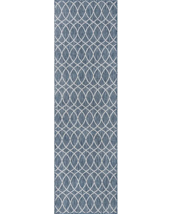 Modern outdoor trellis gitter rug - Blue / 2’ 11 x 10’ /
