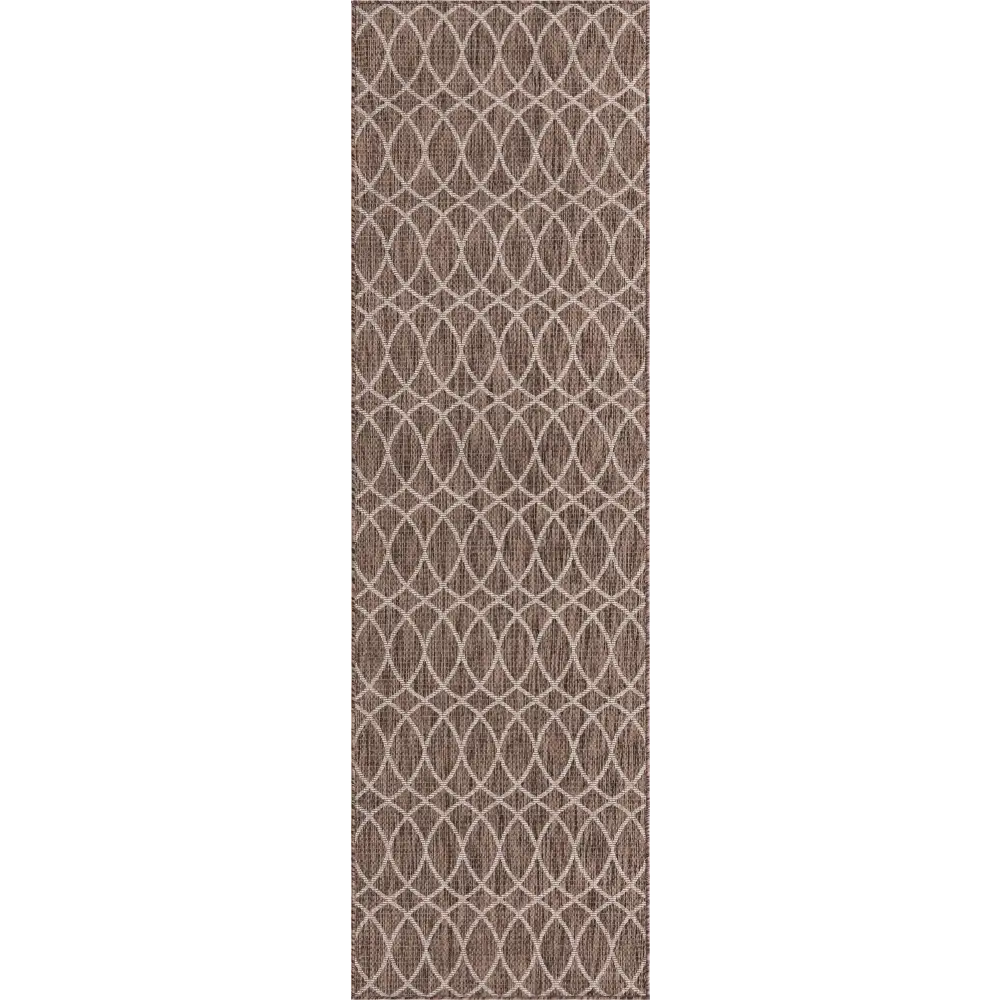 Modern outdoor trellis gitter rug - Brown / 2’ 11 x 10’ /