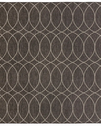 Modern outdoor trellis gitter rug - Charcoal / 10’ x 10’ /