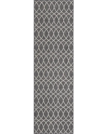 Modern outdoor trellis gitter rug - Charcoal / 2’ 11 x 10’ /