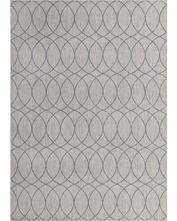Modern outdoor trellis gitter rug - Gray Blue / 10’ x 14’ 1