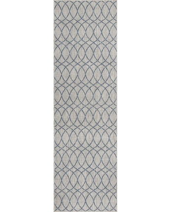 Modern outdoor trellis gitter rug - Gray Blue / 2’ 11 x 10’