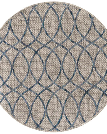 Modern outdoor trellis gitter rug - Gray Blue / 3’ 1 x 3’ 1