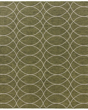Modern outdoor trellis gitter rug - Green / 10’ x 10’ /
