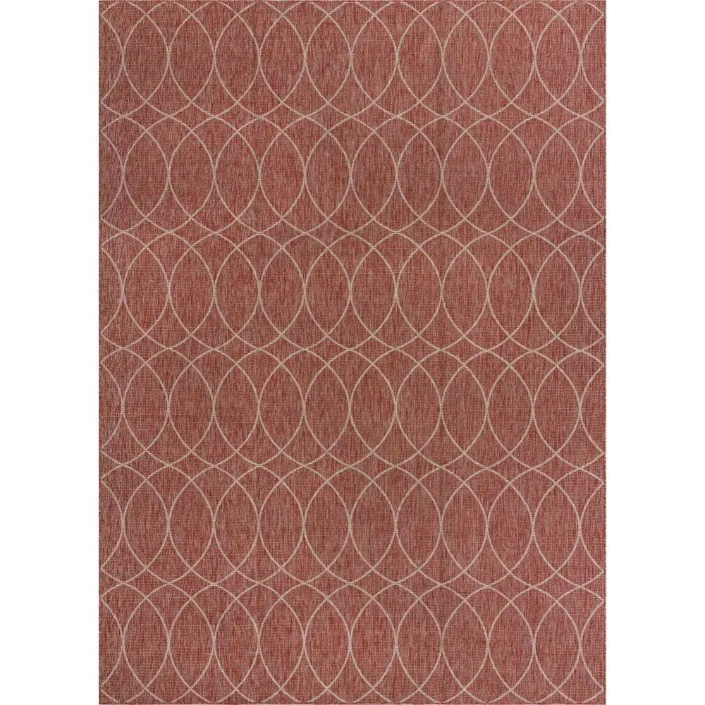 Modern outdoor trellis gitter rug - Rust Red / 10’ x 14’ 1 /
