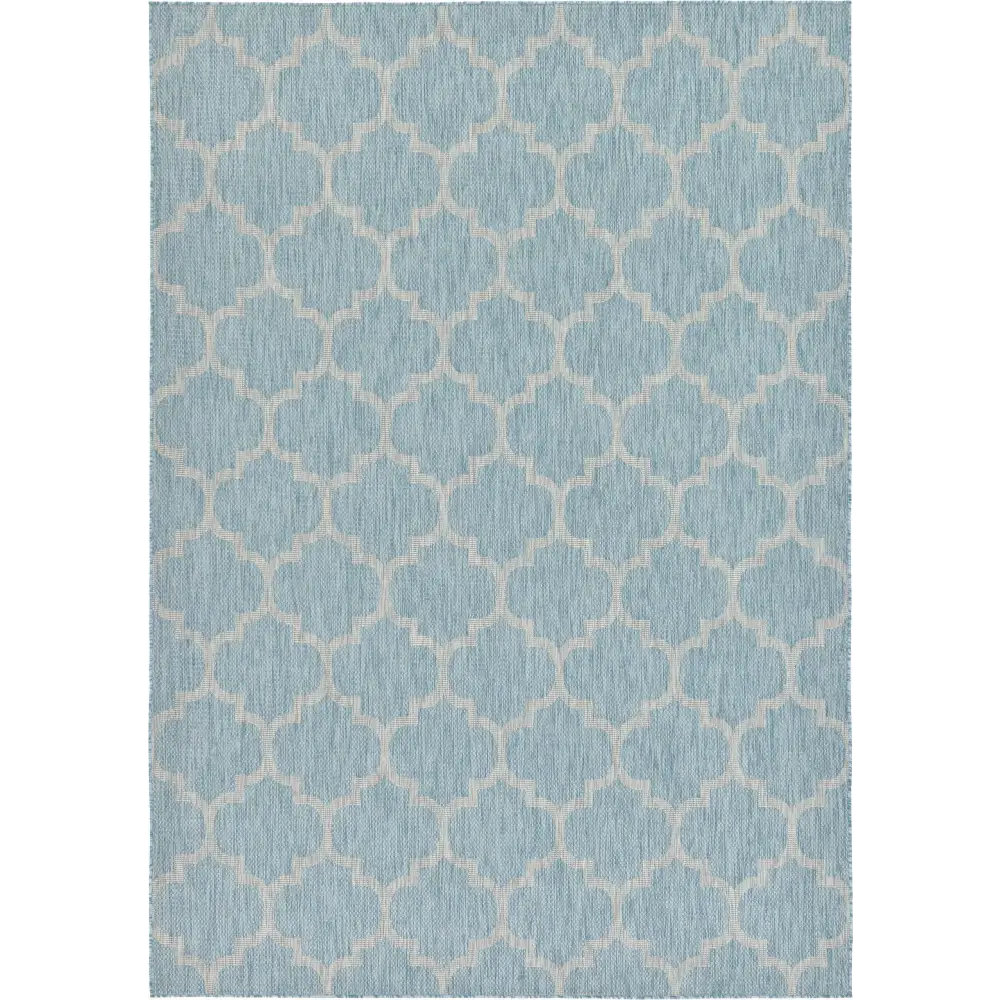 Modern outdoor trellis rug - Aquamarine / 8’ x 11’ 4 /