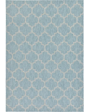 Modern outdoor trellis rug - Aquamarine / 8’ x 11’ 4 /