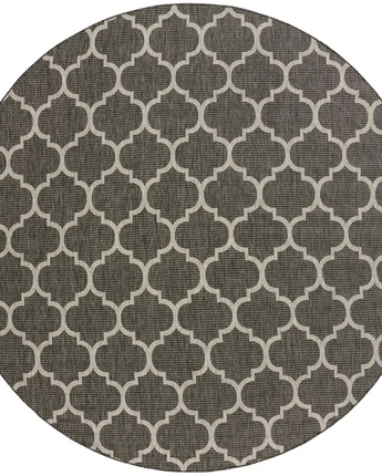 Modern outdoor trellis rug - Black / 10’ 8 x 10’ 8 / Round -