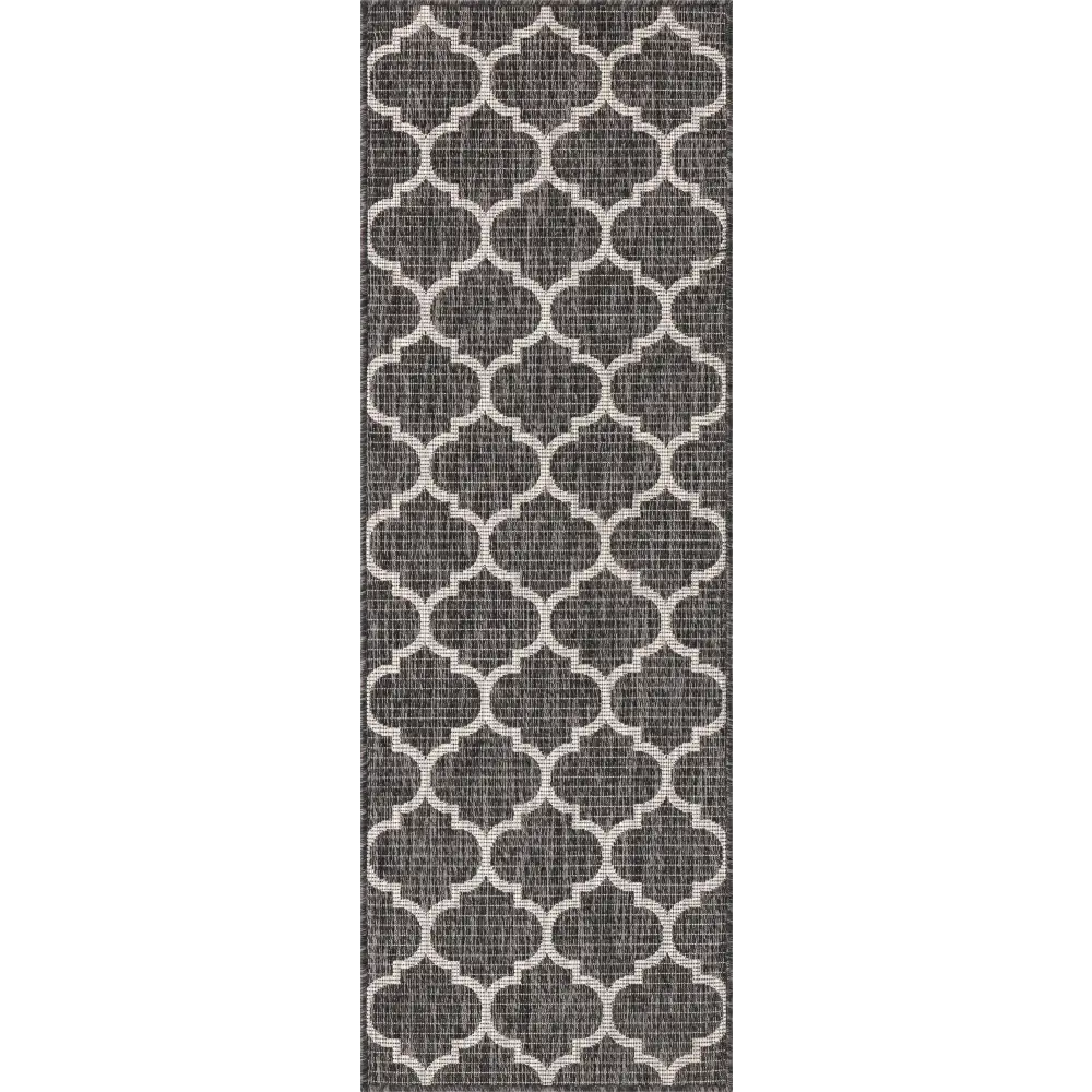 Modern outdoor trellis rug - Black / 2’ x 3’ 1 / Runner -