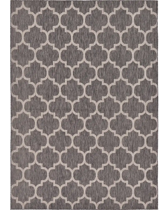 Modern outdoor trellis rug - Black / 7’ 10 x 11’ 4 /