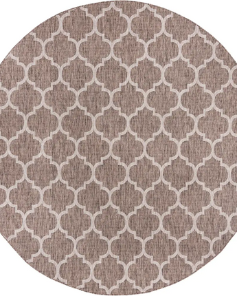 Modern outdoor trellis rug - Brown / 10’ 8 x 10’ 8 / Round -