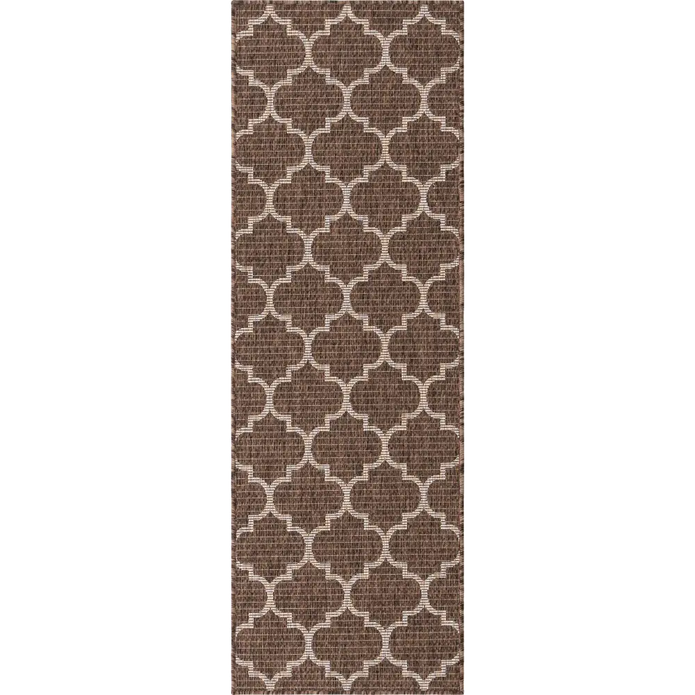 Modern outdoor trellis rug - Brown / 2’ x 6’ 1 / Runner -