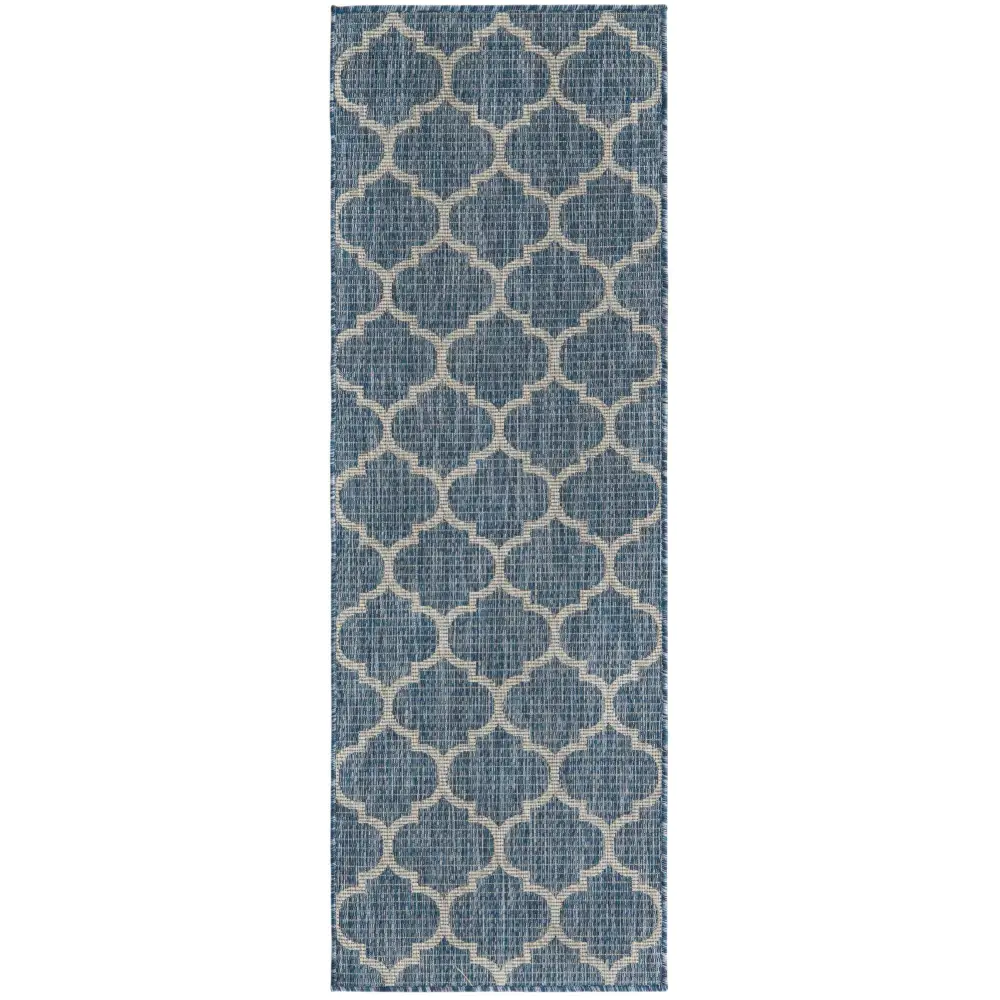 Modern outdoor trellis rug - Navy Blue / 2’ x 6’ 1 / Runner
