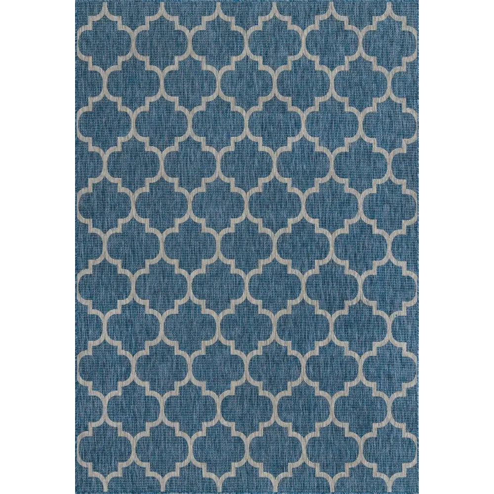Modern outdoor trellis rug - Navy Blue / 7’ 10 x 11’ 4 /