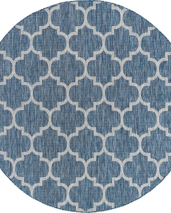 Modern outdoor trellis rug - Navy Blue / 7’ 10 x 7’ 10 /