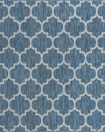 Modern outdoor trellis rug - Navy Blue / 7’ 10 x 7’ 10 /