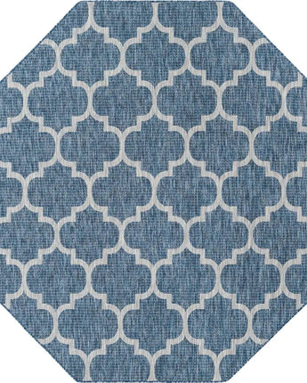 Modern outdoor trellis rug - Navy Blue / 8’ x 8’ / Octagon -