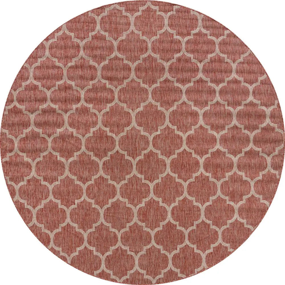 Modern outdoor trellis rug - Rust Red / 10’ 8 x 10’ 8 /