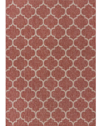 Modern outdoor trellis rug - Rust Red / 8’ x 11’ 4 /