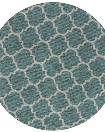 Modern outdoor trellis rug - Teal / 8’ x 8’ / Round - Rugs