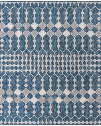 Modern outdoor trellis traliccio rug - Blue / 10’ x 10’ /