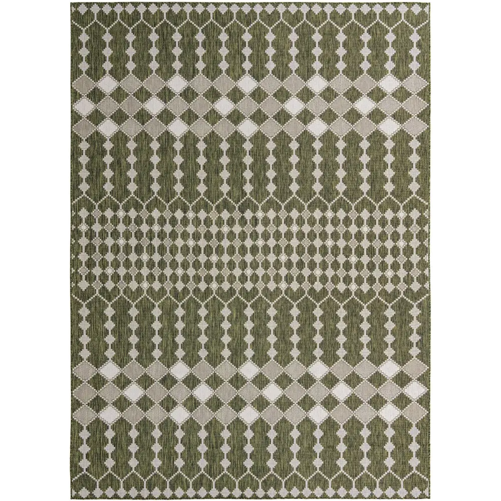 Modern outdoor trellis traliccio rug - Green / 10’ x 14’ 1 /